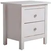 Image de Chevet betty blanc 2 tiroirs en pin massif.