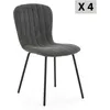 Image de Pack 4 Chaises Lucky Recouvertes De Tissu Gris FoncÃ©