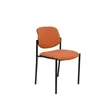Image de Chaise confidentielle avec 4 pieds et structure noire - Assise et dossier rembourrÃ©s en tissu BALI marron PIQUERAS Y CRESPO ModÃ¨le