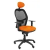 Image de Chaise Jorquera noir maille orange simili siÃ¨ge avec appui-tÃªte fixe