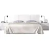 Image de Tete de lit avec chevets intÃ©grÃ©s - HAVANA - Blanc - 256,8 x 34,2 x 96 cm