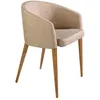 Image de Ãngel CerdÃ¡ - Chaise de salle Ã  manger tapissÃ©e en tissu marron avec accoudoirs - Design moderne et intemporel - Pieds en bois de noyer et dossier enveloppant - 59 x 56 x 78 cm