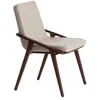 Image de Ãngel CerdÃ¡ - Chaise de salle Ã  manger tapissÃ©e en similicuir couleur vison avec pieds en bois de noyer - Design moderne et chaleureux - Dossier enveloppant et grand confort - IdÃ©ale pour salons et salles Ã  manger - 54 x 59 x 80 cm