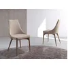 Image de Chaise en tissu avec pieds effet bois noyer