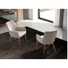 Image de Chaise en tissu beige et effet bois noyer