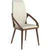Image de Ãngel CerdÃ¡ - Chaise de salle Ã  manger tapissÃ©e en similicuir vison avec dossier haut et pieds en bois de noyer - Design moderne et Ã©lÃ©gant - Confort et style pour salons et cuisines - 52 x 62 x 100 cm