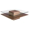 Image de Angel CERDÃ  Table basse carrÃ©e en bois de noyer avec verre trempÃ© - Style moderne