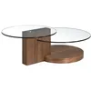Image de Ãngel CerdÃ¡ - Table basse avec double plateau en verre et base en noyer - Table basse moderne et Ã©lÃ©gante - Originale et polyvalente - MatÃ©riaux rÃ©sistants - 120 x 80 x 38 cm