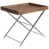 Image de Ãngel CerdÃ¡ - Table dâappoint avec plateau en bois de noyer et base en acier chromÃ© - Table auxiliaire moderne pour salon, chambre ou coin lecture - Style sophistiquÃ© - 48 x 61 x 51 cm