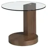 Image de Ãngel CerdÃ¡ - Table dâappoint ronde en bois de noyer et verre trempÃ© - Table auxiliaire moderne pour salon, chambre ou coin lecture - ÃlÃ©gance et style - Ã60 x 48 cm