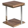 Image de Angel CERDÃ  Table dâappoint carrÃ©e avec plateaux en bois de noyer et structure en acier chromÃ© - Style moderne