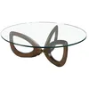 Image de Table basse en bois de noyer et verre