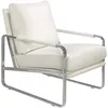 Image de Fauteuil en croÃ»te de cuir et pieds en acier
