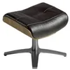 Image de Pouf Ottoman Pivotant 52x42x39 cm en Cuir Bovin Marron Chocolat avec Structure en Bois PlaquÃ© Noyer 0,5 mm et Base en Acier Massif Poli FoncÃ© â Ãngel CerdÃ¡ S.L.