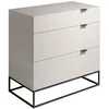 Image de Commode Moderne Gris Perle LaquÃ© 3 Tiroirs avec Fermeture Amortie â 80 x 45 x 80 cm