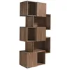 Image de ÃtagÃ¨re en Bois PlaquÃ© Noyer avec 3 Portes Battantes et ÃtagÃ¨res IrrÃ©guliÃ¨res â 85 x 40 x 181 cm â Design Moderne et ÃlÃ©gant