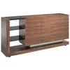 Image de Buffet en noyer et vitrail noir