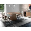Image de Table Ã  manger effet bois noyer et verre noir