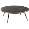 Image de Ãngel CerdÃ¡ - Table basse ronde en marbre noir et acier bronzÃ© - Table basse moderne et sophistiquÃ©e - Originale et polyvalente - MatÃ©riaux rÃ©sistants - Ã90 x 30 cm