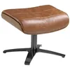 Image de Pouf Ottoman Pivotant 52x42x39 cm en Cuir Bovin Sable 1 mm avec Structure en Bois PlaquÃ© Noyer 0,5 mm et Base en Acier Massif Gris Anthracite â Ãngel CerdÃ¡ S.L
