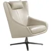 Image de Fauteuil pivotant en cuir gris taupe