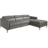 Image de Ãngel CerdÃ¡ - CanapÃ© chaise longue gauche en cuir gris foncÃ© - CanapÃ© avec mÃ©canisme relax - CanapÃ©s de salon Cheslong - Meubles de salon contemporains - 258 x 173 x 75 / 95 cm