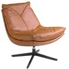 Image de AC ANGEL CERDÃ Ãngel CerdÃ¡ - Fauteuil Pivotant RevÃªtu de Cuir Marron Earth Clay - Design Moderne avec Structure en Acier Inoxydable - Confortable et ÃlÃ©gant - Mobilier de Luxe - 75 x 90 x 87 cm