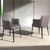 Image de Chaise tissu vison et pieds acier noir