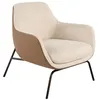 Image de Ãngel CerdÃ¡ - Fauteuil Confident RevÃªtu de Tissu Coloris CrÃ¨me et Similicuir Marron - Structure en Acier Noir - Fauteuils pour Salon, Chambre et Espace Lecture - Design Moderne - 77 x 76 x 84 cm