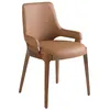 Image de Ãngel CerdÃ¡ - Chaise en similicuir marron - Chaise de salle Ã  manger avec pieds en bois de noyer - Moderne, durable et fonctionnelle - Style et Ã©lÃ©gance - 51 x 58 x 79 cm