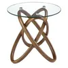Image de Ãngel CerdÃ¡ - Table dÂ¿appoint ronde dÂ¿angle en verre trempÃ© et noyer - Table dÂ¿appoint moderne et Ã©lÃ©gante pour salon - Table auxiliaire polyvalente - 55 x 50 cm