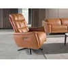 Image de Fauteuil pivotant en cuir marron