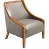 Image de Ãngel CerdÃ¡ - Fauteuil en Cuir Gris avec Accoudoirs - Fauteuils pour Salon - Fauteuil Moderne - 68 x 88 x 87 cm