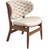 Image de Angel CERDÃ - Fauteuil en Similicuir Sable avec DÃ©tails en Bois de Noyer - Fauteuil de Design Moderne et ÃlÃ©gant pour Salon ou Espace Lecture - 78 x 69 x 80 cm