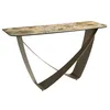 Image de Console 150x50x80 cm en marbre cÃ©ramique beige tons terre et gris avec pieds en acier inoxydable taupe mÃ©tallisÃ©, design moderne, Ã©lÃ©gante et rÃ©sistante â Ãngel CerdÃ¡ S.L.