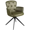 Image de Angel CerdÃ¡ - Chaise pivotante en similicuir vert foncÃ© - Design enveloppant et fonctionnel - 57 x 61 x 82 cm - Assise rembourrÃ©e, dossier courbÃ© et base en acier noir mat