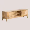 Image de Meuble TV en Bois de Manguier Baty Design Bois Naturel