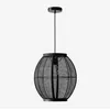 Image de Plafonnier En Lin Ziyec Noir Ã35 Cm
