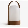 Image de Lampe De Table ExtÃ©rieure Ã Led Sans Fil Agnese Marron Bois FoncÃ©