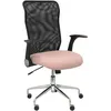 Image de Chaise Minaya dossier en maille noire assise en bali rose pÃ¢le