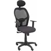 Image de Chaise AlocÃ©n Maille Noire SiÃ¨ge Bali Gris FoncÃ© Accoudoirs RÃ©glables Appui-tÃªte Fixe