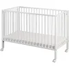 Image de Lit Bb Barreaux Pliable 60x120 Cm En Htre Massif Blanc