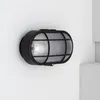 Image de Plafonnier ExtÃ©rieur Ovale Ã Grille 220x120 Mm Noir