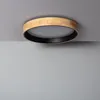 Image de Plafonnier Led Rond Bois 30w Cct SÃ©lectionnable Dari Ã570 Mm Noir