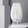 Image de Lampe Ã Poser Rotin ExtÃ©rieure Annecy Blanc