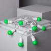 Image de Kit Guirlande Waterproof 5.5m Blanche + 8 Ampoules Led E27 G45 3w De Couleurs Vert