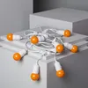 Image de Kit Guirlande Waterproof 5.5m Blanche + 8 Ampoules Led E27 G45 3w De Couleurs Orange
