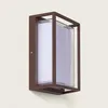 Image de Applique Murale ExtÃ©rieur Led Ã Double Diffuseur SÃ©lectionnable Calysta 12 W En Aluminium Cct Rouille