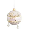 Image de Boules de NoÃ«l - BIGBUY CHRISTMAS - Lot de 6 - Blanches et dorÃ©es - Polyfoam et Tissu - 6 cm