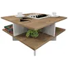 Image de Table basse design scandinave Hamton - L. 60 x H. 31 cm - Marron noix